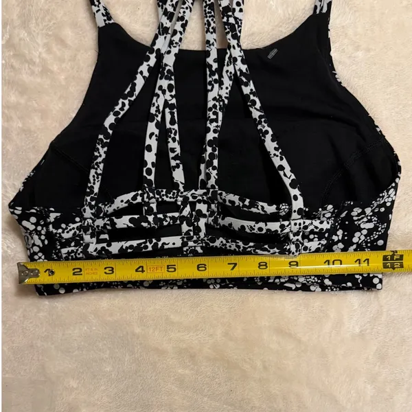 Lululemon Free To Be Serene High Neck Bra Black White Polka Dot Floral Strappy 2 - Image 7