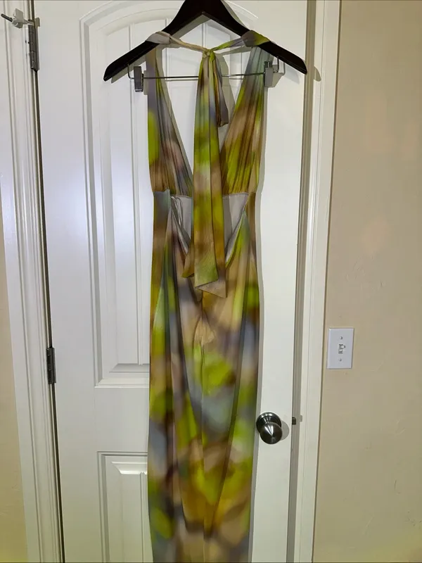 Zara Floral Print Halter Summer Dress S NWOT - Image 6