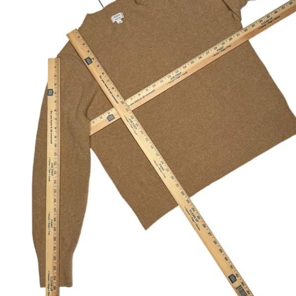 J Crew Sweater Womens L Tan Extra Soft Wool Blend Crewneck Classic Minimalist - Image 5
