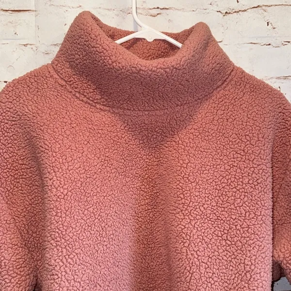 All In Motion Sweater Womens Large Blush Pink Pullover Cropped Hi Lo High Neck - Image 2