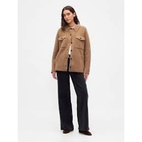 S Thread & Supply Women's Camel Shirt Jacket Shacket Tan Outerwear Thick - Image 7