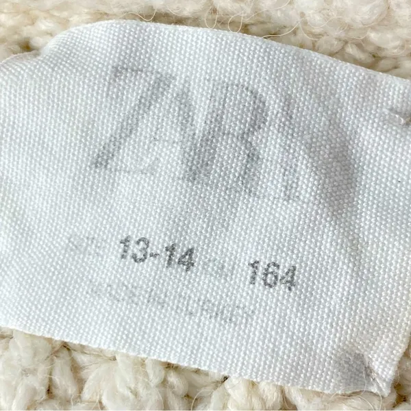 ZARA Cable Knit V-Neck Pullover Sweater with Collar - Image 10