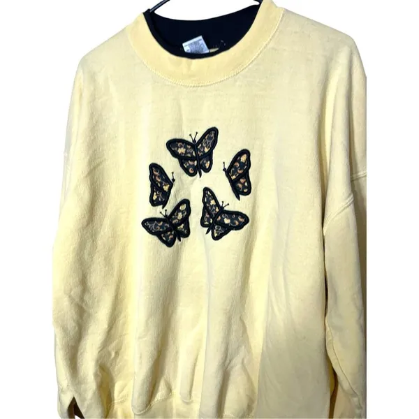 Grandma Cottagecore Butterfly Crewneck‎ Sweatshirt Pullover Size XL - Image 2