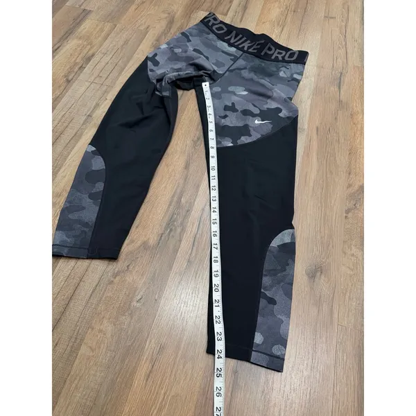 Nike Pro Camo Compression Leggings Gray Black‎ Training Tights Women L - Image 7