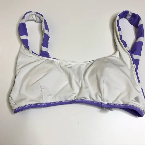 Aerie Purple Striped Scoop Neck Bikini Set Sm - Image 5