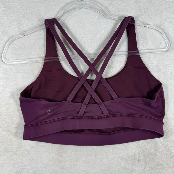 Lululemon Energy Bra Strappy Back Sports Bra Purple Size 10 W5481S - Image 3