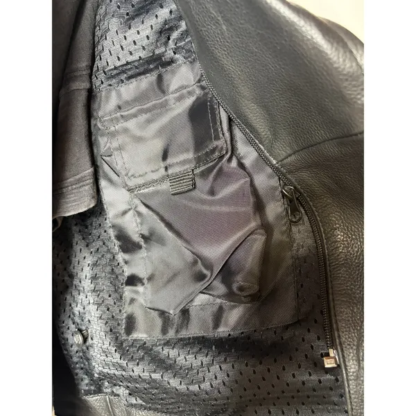 River Road Women's Small Black Cowhide Leather Motorcycle Moto Biker Jacket - Image 9