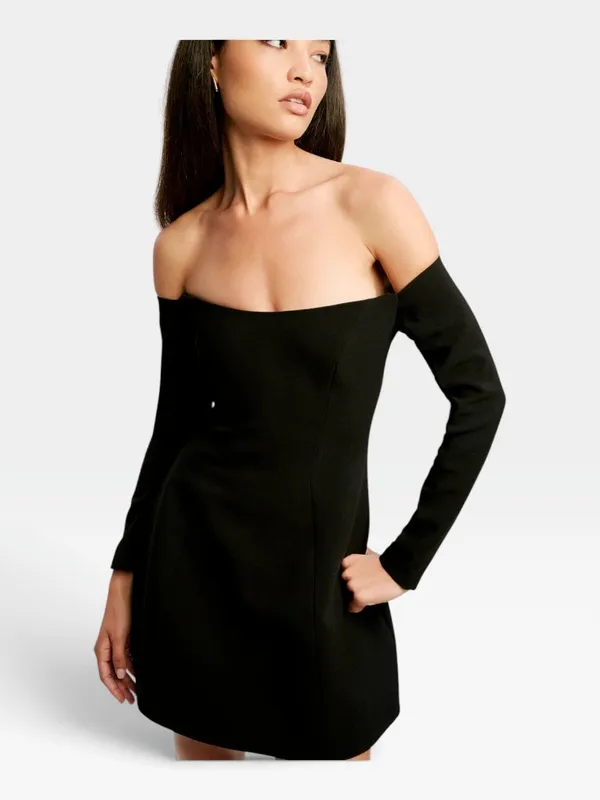 Bardot Nadene Hourglass Black Off Shoulder Mini Cocktail Dress Size 4 NWT - Image 7