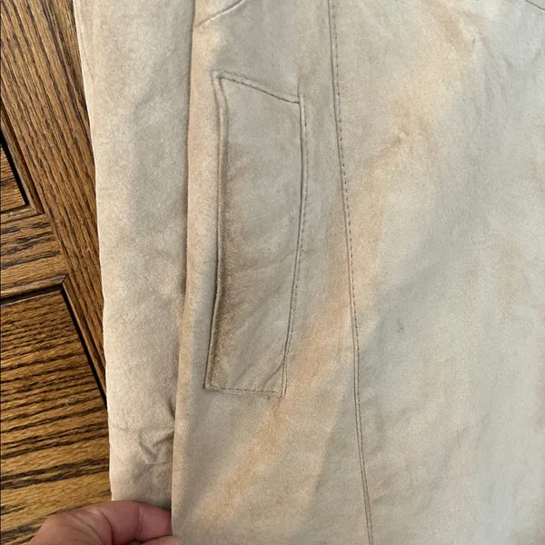 Bod + Christensen Light‎ Tan Cream Suede Leather Jacket coat Long Women’s Medium - Image 5