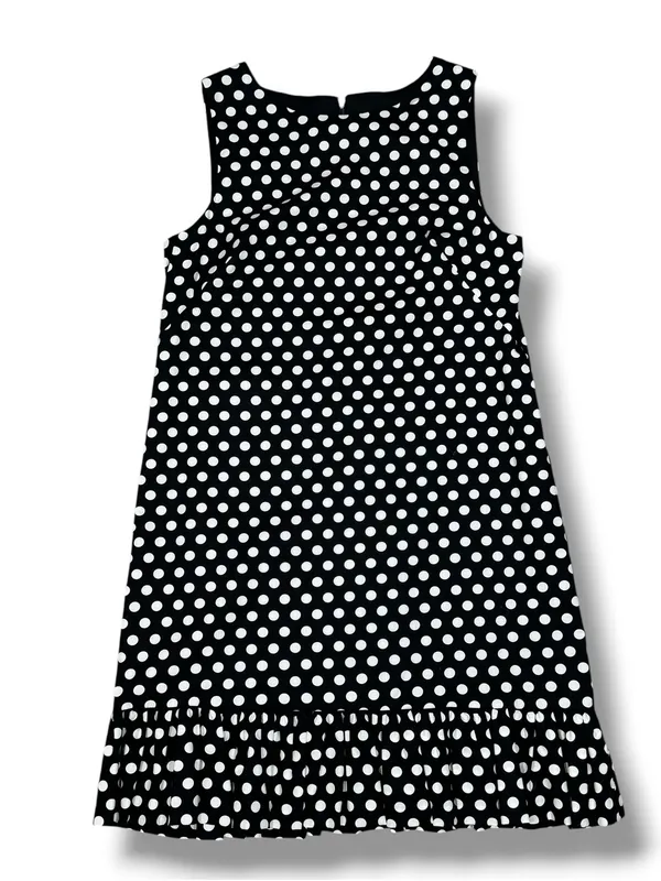Betsey Johnson Polka Dot Ruffle Hem Sleeveless Sheath Dress Black White 14 - Image 13