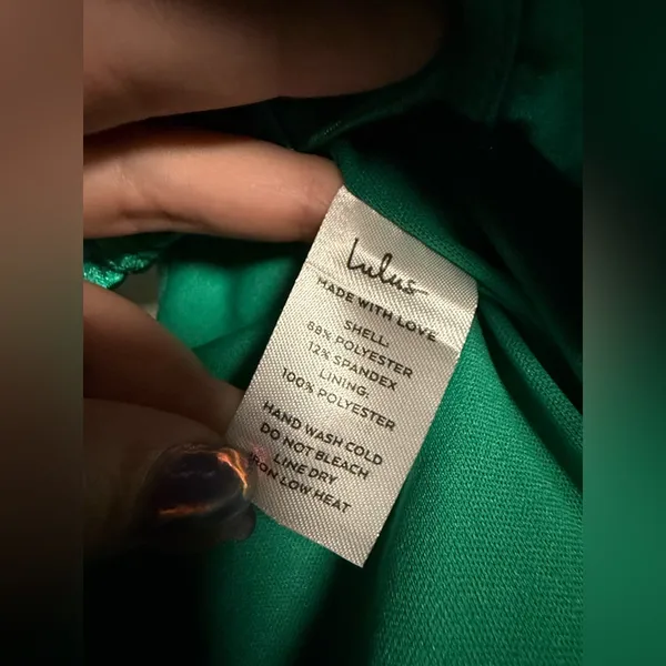 Lulus Green Satin Corset Strapless Crop Top Size Medium - Image 6
