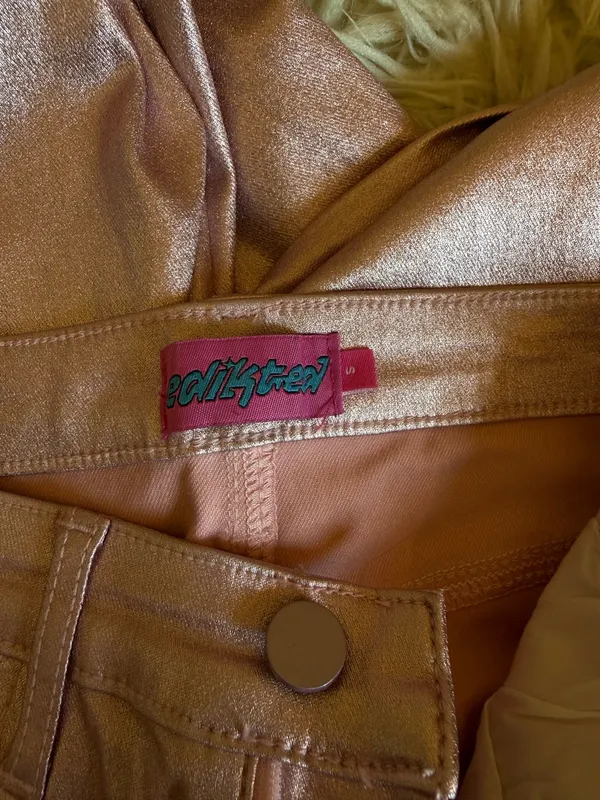 Edikted Pink Leather Pants - Image 3