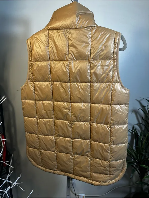 P72. GAP Shiny Metallic Gold Quilted Vest - Image 3