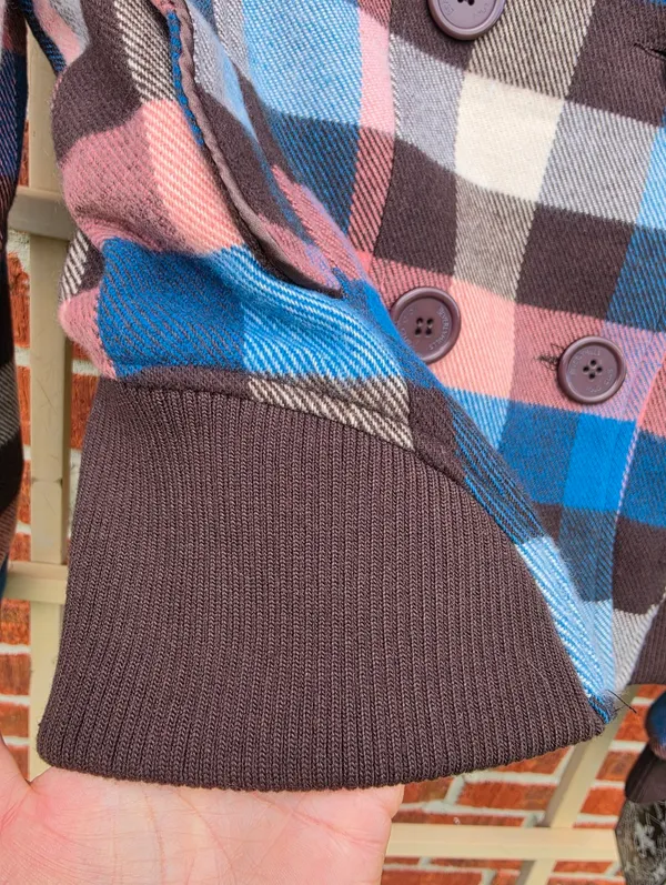 NEW Beverly Hills Polo Club Wool Blend Plaid Crop jacket Medium - Image 6