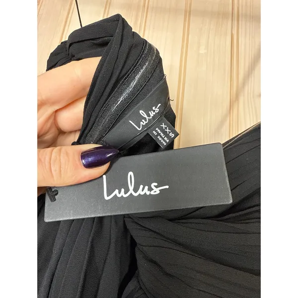 NWT Lulus Seriously Sensational Black Strapless Tiered Maxi Dress Gala Sz XXS - Image 6