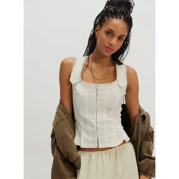 FREE PEOPLE Bridgette Corset Top in Clean Ivory Size Small NEW - Image 2