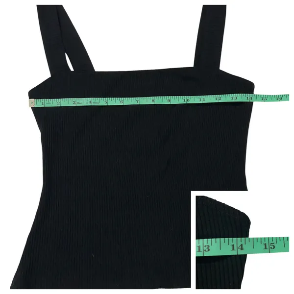 Reformation Julia Ribbed Sweater Tank - Black - Medium - Image 3