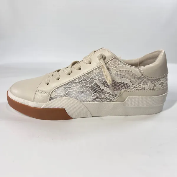 Dolce Vita Harryson Women's 9‎ Cream Lace Panel Sneakers Casual Shoes Gum Sole - Image 7