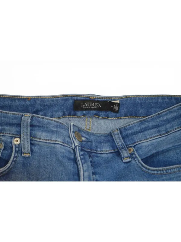 Lauren Ralph Lauren Jeans Women's 10 Medium Wash Straight Stretch Denim Pants - Image 3