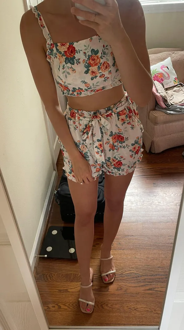 Two Piece Top And Shorts Set Multi - Image 3