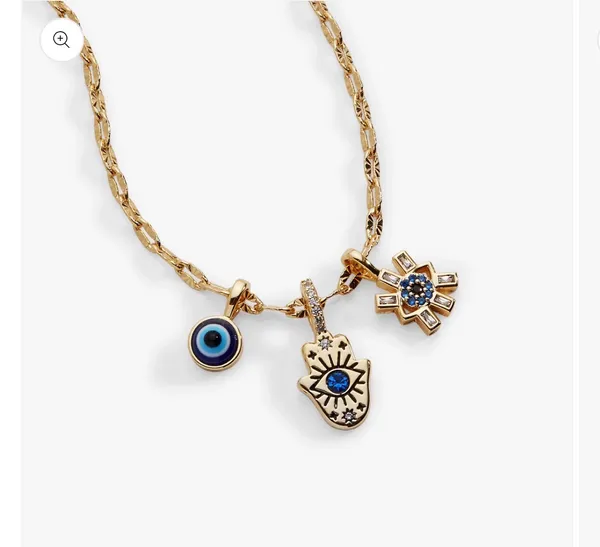 ALEX AND ANI Evil Eye Triple Charm Necklace - Image 4