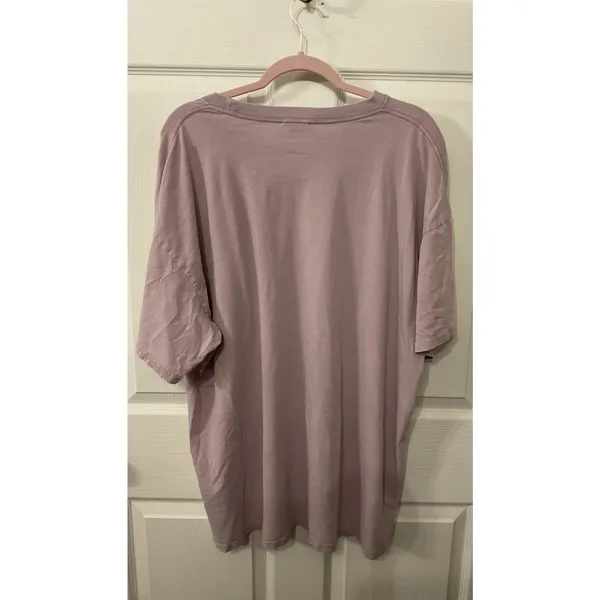 Easel Lilac Leopard Lightning Bolt Distressed Oversized Cotton Graphic Tee, M - Image 6