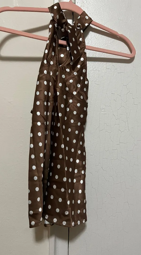 Halter Polka Dot Blouse NWOT - Image 7