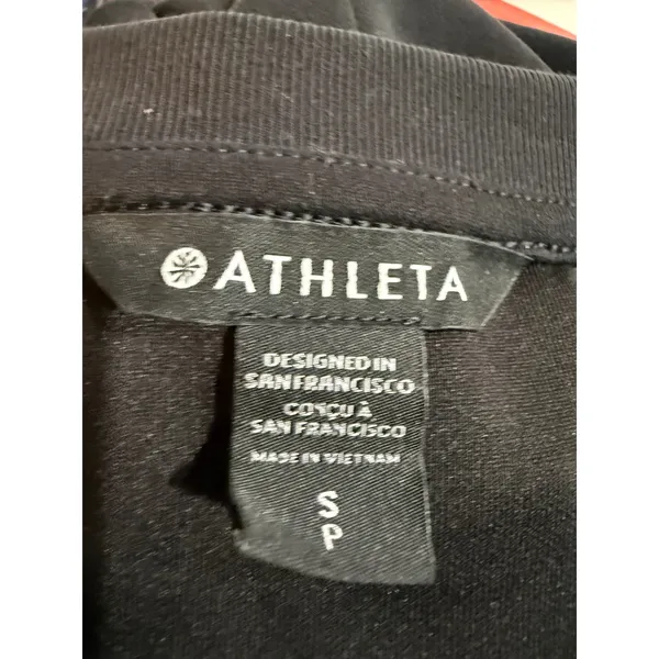 Athleta Seasoft‎ Dress Black Long Sleeve V Neck Pockets Size S - Image 5