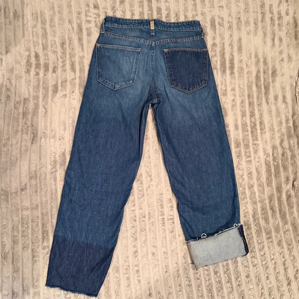 Ariat Real Denim High Rise‎ Straight Leg Distressed Patchwork Jeans Blue 25R - Image 8