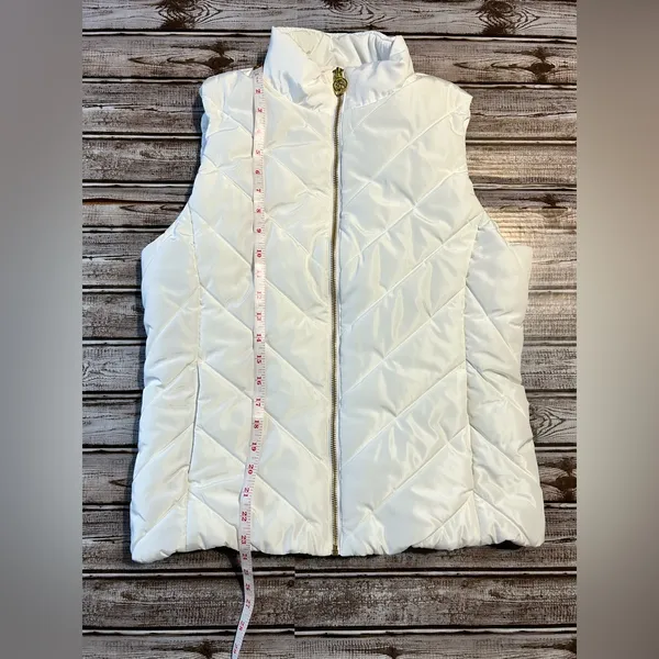 Michael Kors White Quilted Classic Layer Vest Size Medium - Image 6