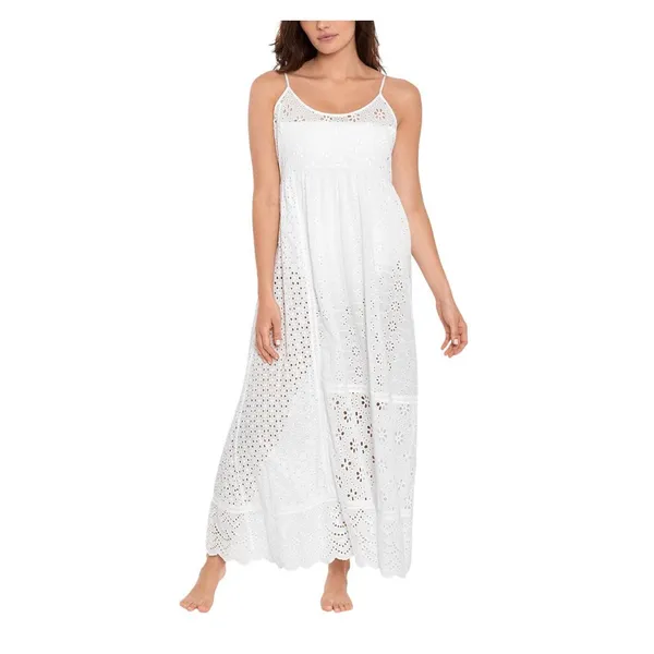 Polo Ralph Lauren Womens Patchwork Eyelet Cover Up Maxi Dress 21484578 White M - Image 7