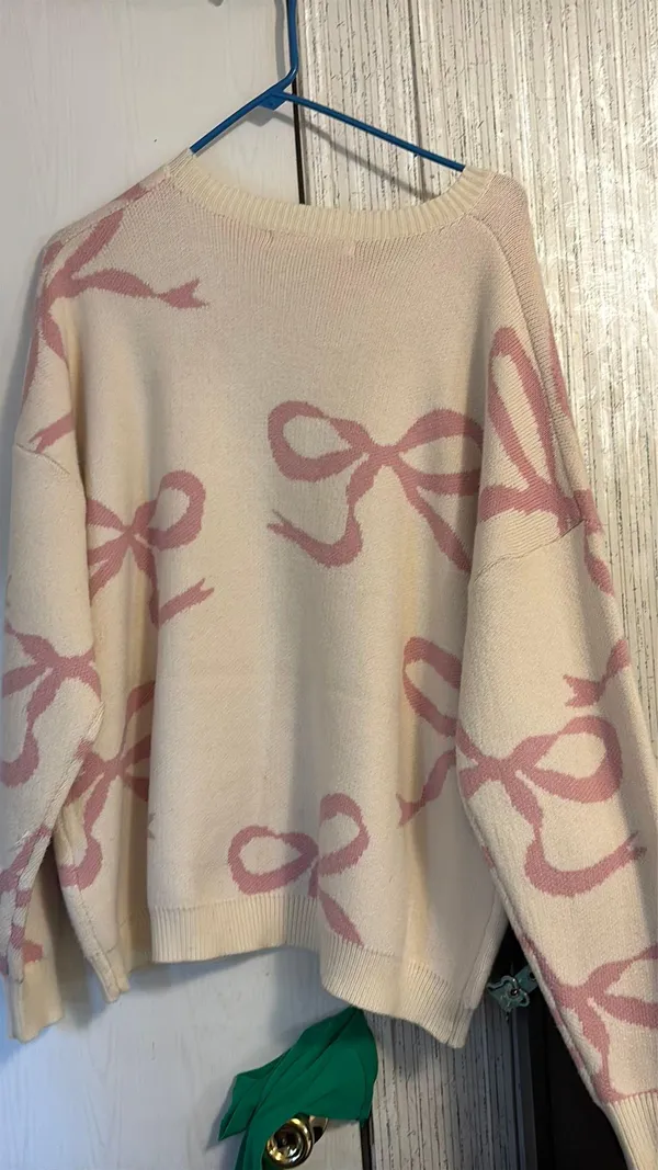 Altar'd State pink bow Sweater - Image 3