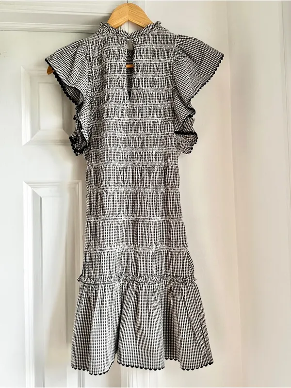 Saylor Aine Gingham Smocked Ruffle Mini Dress - Image 5
