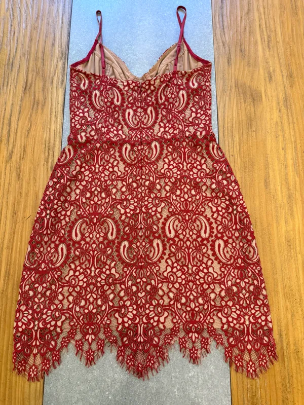 For Love & Lemons Vika Paisley Lace Mini Dress Rust Size Small - Image 7