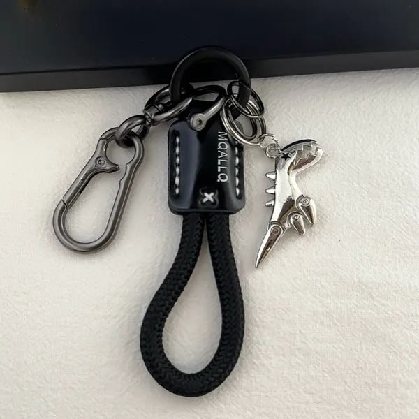 Dinosaur Car Keychain for Men Women Braided Rope Carabiner Keychain Bag Charm - Image 4
