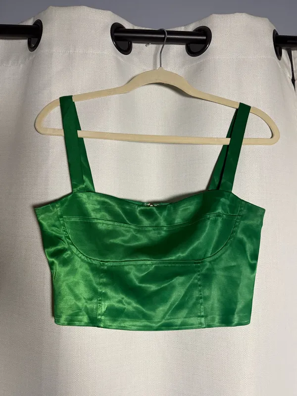 Superdown from REVOLVE Tiana Bustier Kelly Green Crop Top Size Small - Image 4