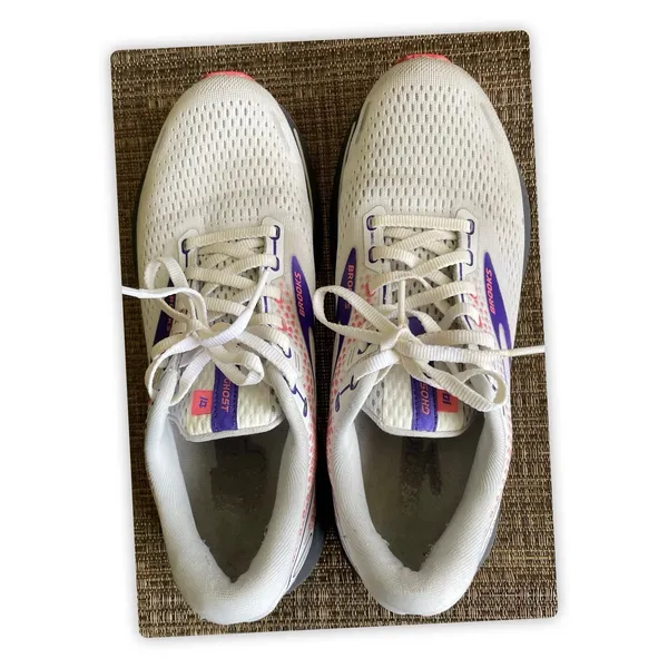 Brooks Womens Ghost 14 1203561B192 White/Purple Running Shoes Sneakers Size 10 B - Image 7