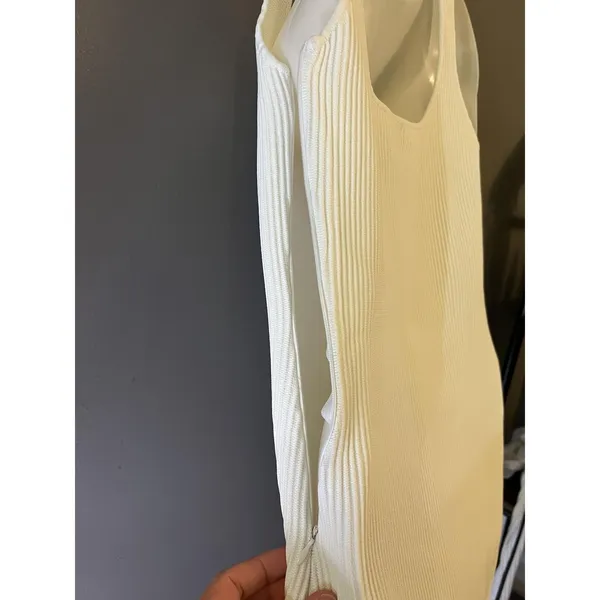 Princess Polly Dress Womens M/L White Ribbed Knit Bodycon Tank Mini Party - Image 9