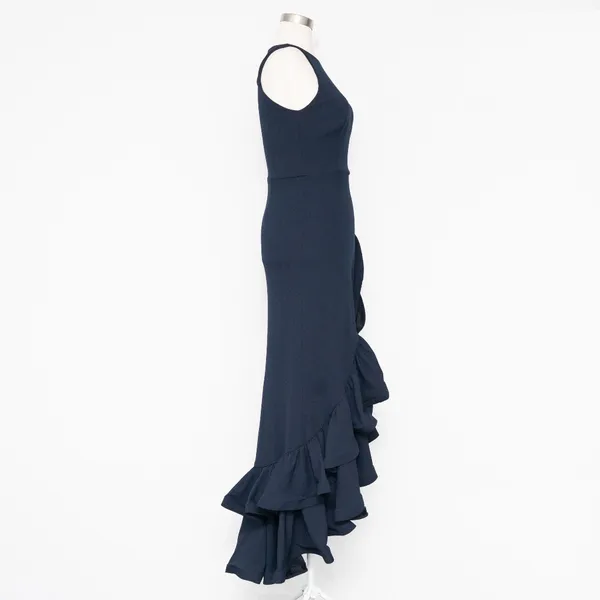 Betsy & Adam - Arielle Scuba Crepe Ruffle‎ Slit Gown - Image 5