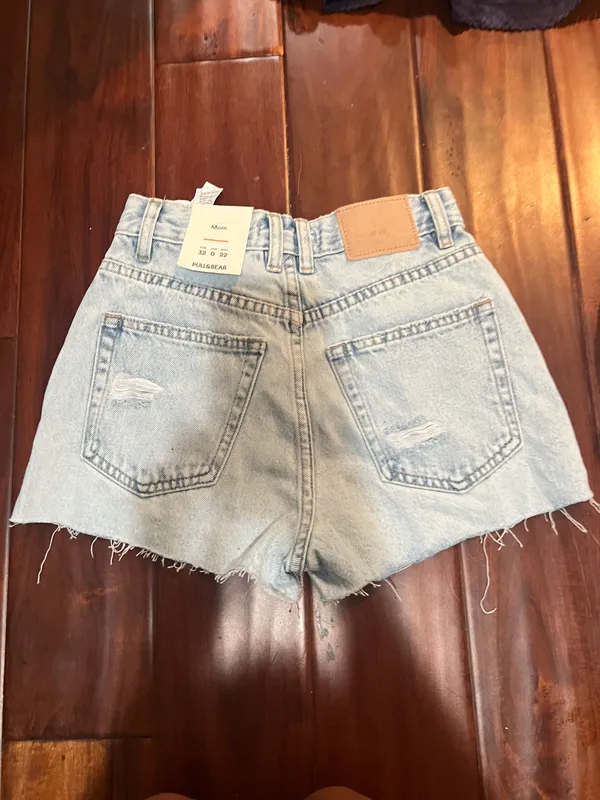 Pull & Bear Blue Mom Jean Short - Image 2