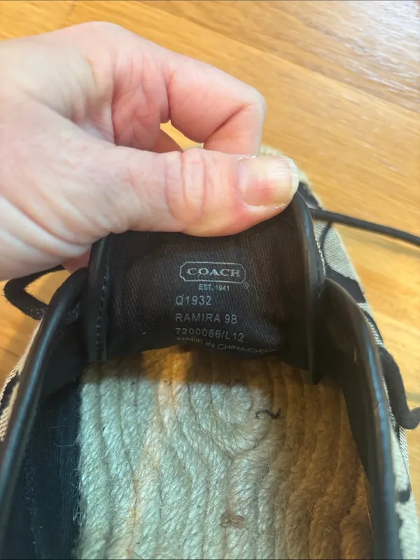 Coach Espadrille Flats Signature Print Black Size 9 - Image 7
