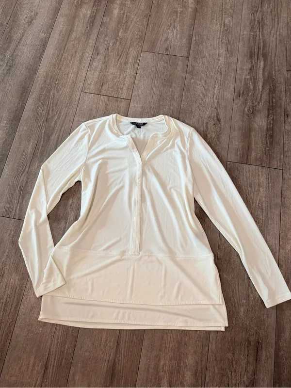 Lauren Ralph Lauren White Long-Sleeve Henley Top - Image 2