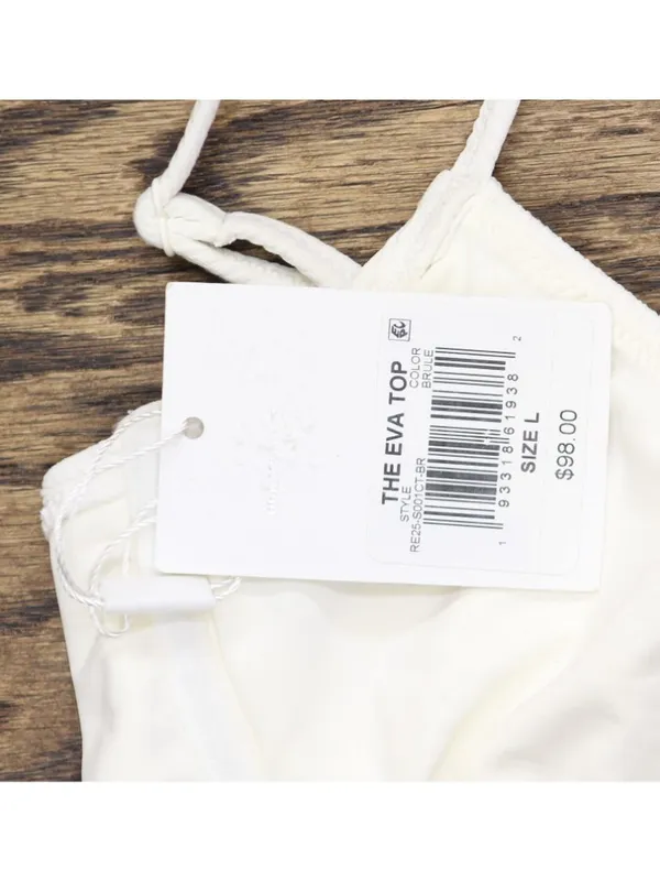 NWT Solid & Striped Womens Eva Bikini Top Cloud Terry Brule Off White L - Image 4