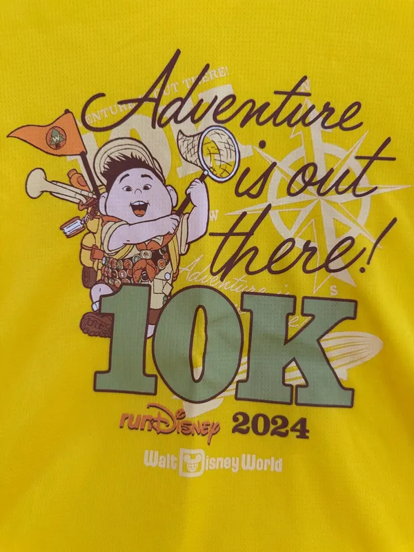 Disney Run V-Neck 'Adventure Is Out There! 10K 2024' Tee - Image 2
