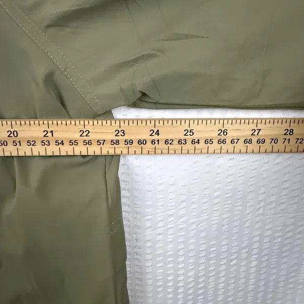Fashion Olive Green Funnel Neck Button Up Windbreaker Jacket MLZ-2409 Small - Image 8