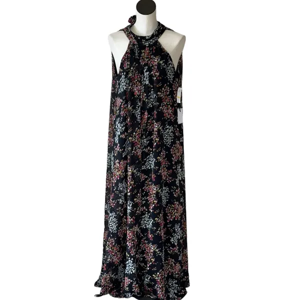 NWT I. State X Nordstrom floral lined Jumpsuit Sleeveless Tie Back wide Leg - Image 3
