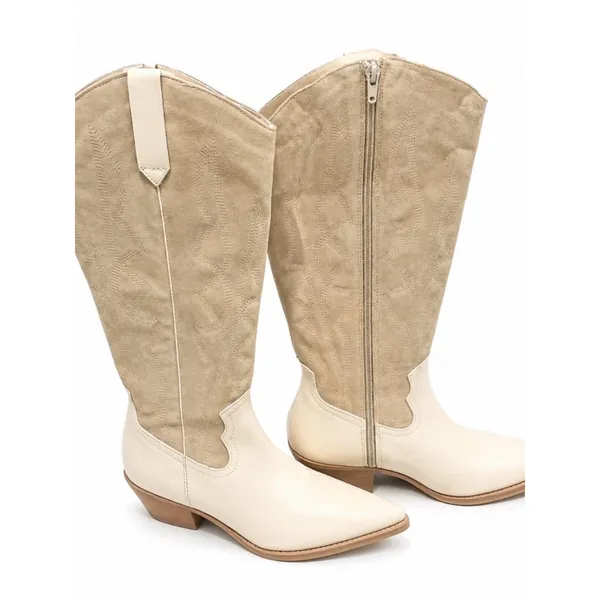 Coconuts by Matisse Telluride Western Cowboy Boot size 8.5 Natural Ivory - Image 3