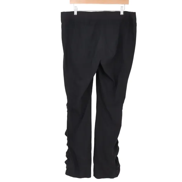 Old Navy Pants Womens L Activewear Black Ruched Side Good - Image 6