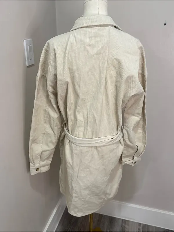 12th‎ tribe corduroy jacket-dress Medium Cream White - Image 3