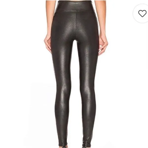 Spanx High Rise Faux Leather Athletic Leggings Stretch Spandex Athleisure Active - Image 2
